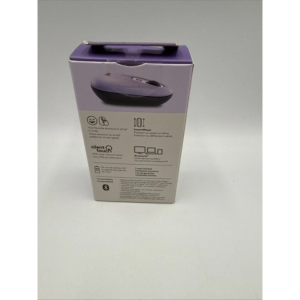 Logitech POP Mouse Wireless Bluetooth Silent Customizable Emojis PC / Mac Cosmos